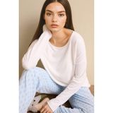 DeFacto Regular Fit Uzun Kollu Pijama Takımı, L, G1981AX26SP, Mavi-BE772, kadın