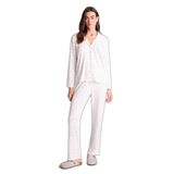 DeFacto Regular Fit Uzun Kollu Pijama Takımı, L, H1801AX26SP, Ekru-ER98, kadın