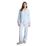 DeFacto Regular Fit Uzun Kollu Pijama Takımı, M, F9824AX26SP, Mavi-BE772, kadın