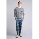 DeFacto Regular Fit Uzun Kollu Pijama Takımı, M, G9638AX26SP, Lacivert-NV135, erkek