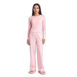DeFacto Regular Fit Uzun Kollu Pijama Takımı, M, H0722AX26SP, Pembe-PN149, kadın