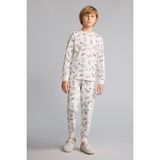 DeFacto Regular Fit Uzun Kollu Üst Lastikli Paça Alt Baskılı 2'li Pijama Takımı Erkek Çocuk I1445A826AU - Gri-GR503 - 13 - 14 Yaş