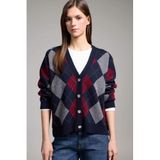 DeFacto Regular Fit V Yaka Hırka, L, H1857AX26SP, Lacivert-NV131, Kadın