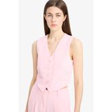 Defacto Regular Fit V Yaka Krep Blazer Yelek, 40, Regular Fit V Yaka Krep Blazer Yelek, Pembe, Kadın