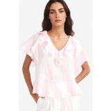 DeFacto Regular Fit V Yaka Modal Kısa Kollu Bluz F8319AX25AU - Pembe-PN114 - XL