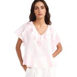 DeFacto Regular Fit V Yaka Modal Kısa Kollu Bluz, S, F8319AX25AUPN114-218052, Açık Pembe, Kadın
