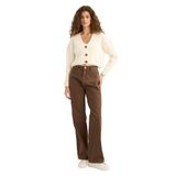 DeFacto Regular Fit V Yaka Triko Hırka, L, R1389AZ25WN, Ekru-ER105, Kadın
