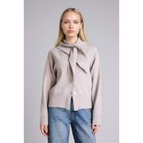 DeFacto Regular Fit V Yaka Triko Hırka, M, H3141AX26SP, Gri, Kadın