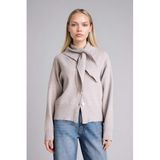 DeFacto Regular Fit V Yaka Triko Hırka, S, H3141AX26SP, Gri, Kadın