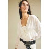 DeFacto Regular Fit V Yaka Uzun Kollu Bluz H5890AX26SM - Ekru-ER105