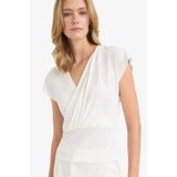 DeFacto Regular Fit Wrap Yaka Bluz F7299AX25AU