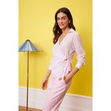 DeFacto Regular Fit Wrap Yaka Dokulu Uzun Kollu Bluz H0776AX26SP - Pembe-PN343 - XS