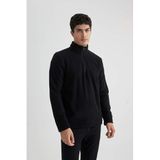 Defacto Regular Fit Yarım Fermuarlı Sweatshirt, Xs, B7846AXNS, Black, Erkek, Siyah