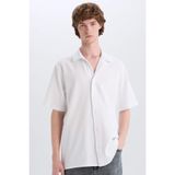 DeFacto Regular Fit Yazlık Pamuklu Kısa Kollu Beyaz Gömlek, M, D1902AX25SM, Beyaz-WT34, Erkek