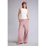 Defacto Regular Fit Yüksek Bel Geniş Paça Oxford Pantolon, 36, H8493AX26SM, Bordo, Kadın