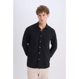 DeFacto REGULAR FIT%100 Pamuk Basic Gömlek, S, D7079AX25SP, Siyah, Erkek
