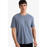 DeFacto Regular Fit%100 Pamuk Basic Tişört, L, G1286AX26SP, Gri-GR504, Erkek