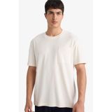 DeFacto Regular Fit%100 Pamuk Basic Tişört, XS, G1286AX26SP, Ekru-ER100, Erkek