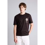 DeFacto Regular Fit%100 Pamuk Baskılı Tişört, M, G5581AX26SM, Kahve-BN337, Erkek