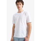 DeFacto Regular Fit%100 Pamuk Baskılı Tişört, XS, G4827AX26SM, Beyaz-WT34, Erkek