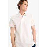 DeFacto REGULAR FIT%100 Pamuk Polo Tişört, L, E9504AX26SP, Beyaz, Erkek