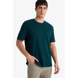 DeFacto REGULAR FIT%100 Pamuk Tişört, S, G1286AX26SP, Yeşil, Erkek