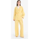 DeFacto Relax Fit 2'li Takım Gofre Dokulu Uzun Kollu Kimono Pantolon F4095AX25SM - Sarı-YL272 - 42