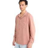 DeFacto Relax Fit Apaş Yaka Dokuma Uzun Kollu Gömlek, S, F6342AX25AU, Bordo-BR496, Erkek