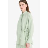 Defacto Relax Fit Bağlamalı Modal Uzun Kollu Gömlek Tesettür Tunik F1358ax25smgn1181 Yeşil