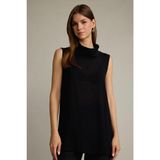 DeFacto Relax Fit Balıkçı Yaka Çapraz Dokuma Kolsuz Bluz, 38, G0239AX25SM, Siyah-BK81, Kadın