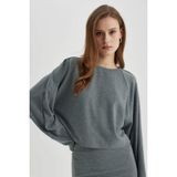 DeFacto Relax Fit Basic Tişört Yeşil, L, C3118AX24SP, Yeşil-GN1175, Kadın