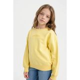 DeFacto Relax Fit Baskılı Sweatshırt Kız Çocuk E6782A826SP - Sarı-YL115 - 9 - 10 Yaş