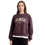 DeFacto Relax Fit Baskılı Sweatshirt, S, H1936AX25WN, Kahve-BN340, kadın