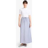 DeFacto Relax Fit Beli Lastikli Krinkıl Kumaş Bilek Midi Etek G1093AX25SM - Gri-GR184 - 40