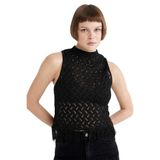 DeFacto Relax Fit Bisiklet Yaka Ajur Atlet, XL, C0786AX23WN, Siyah-BK27, Kadın
