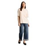 DeFacto Relax Fit Bisiklet Yaka Basic Düz Modal Kısa Kollu Tişört, S, H4100AX26SM, Bej-BG757, Kadın