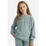 Defacto Relax Fit Bisiklet Yaka Basic Düz Okul Sweatshirt Kız Çocuk A2797A824AU Yeşil