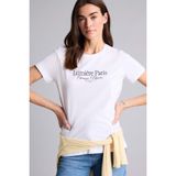 DeFacto Relax Fit Bisiklet Yaka Baskılı Kısa Kollu Tişört, M, H2141AX26SM, Beyaz-WT79, Kadın