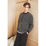 Defacto Relax Fit Bisiklet Yaka Çizgili Sweatshirt E9408ax25aubn339 Kahve