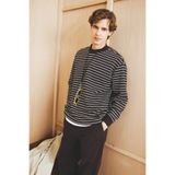 DeFacto Relax Fit Bisiklet Yaka Çizgili Sweatshirt, L, E9408AX25AU, Kahve-BN339, erkek