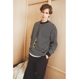 DeFacto Relax Fit Bisiklet Yaka Çizgili Sweatshirt, M, E9408AX25AU, Kahve-BN339, erkek