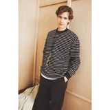 DeFacto Relax Fit Bisiklet Yaka Çizgili Sweatshirt, S, E9408AX25AU, Kahve-BN339, erkek