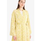DeFacto Relax Fit Bisiklet Yaka Desenli Viskon Kimono E7262AX25SM