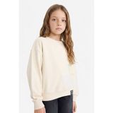 DeFacto Relax Fıt Bisiklet Yaka Ekru Sweatshirt Kız Çocuk E6842A826SP