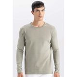 DeFacto Relax Fit Bisiklet Yaka Kazak, XXL, D3278AX24WN, Haki, Erkek