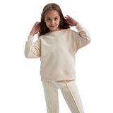 DeFacto Relax Fit Bisiklet Yaka Pamuklu Basic Düz Okul Sweatshirt Kız Çocuk