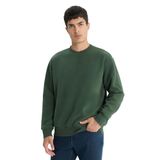 DeFacto Relax Fit Bisiklet Yaka Polar Sweatshirt, M, F3685AX25WN, Yeşil-GN536, erkek