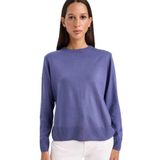 DeFacto Relax Fit Bisiklet Yaka Triko Kazak, S, C0058AX25WN, Mor-PR160, Kadın