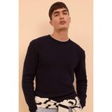 DeFacto Relax Fit Bisiklet Yaka Triko Kazak, S, D3290AX24AU, Lacivert-NV64, Erkek