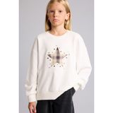 DeFacto Relax Fit Bisiklet Yaka Yıldız Detaylı Uzun Kollu Sweatshirt Kız Çocuk